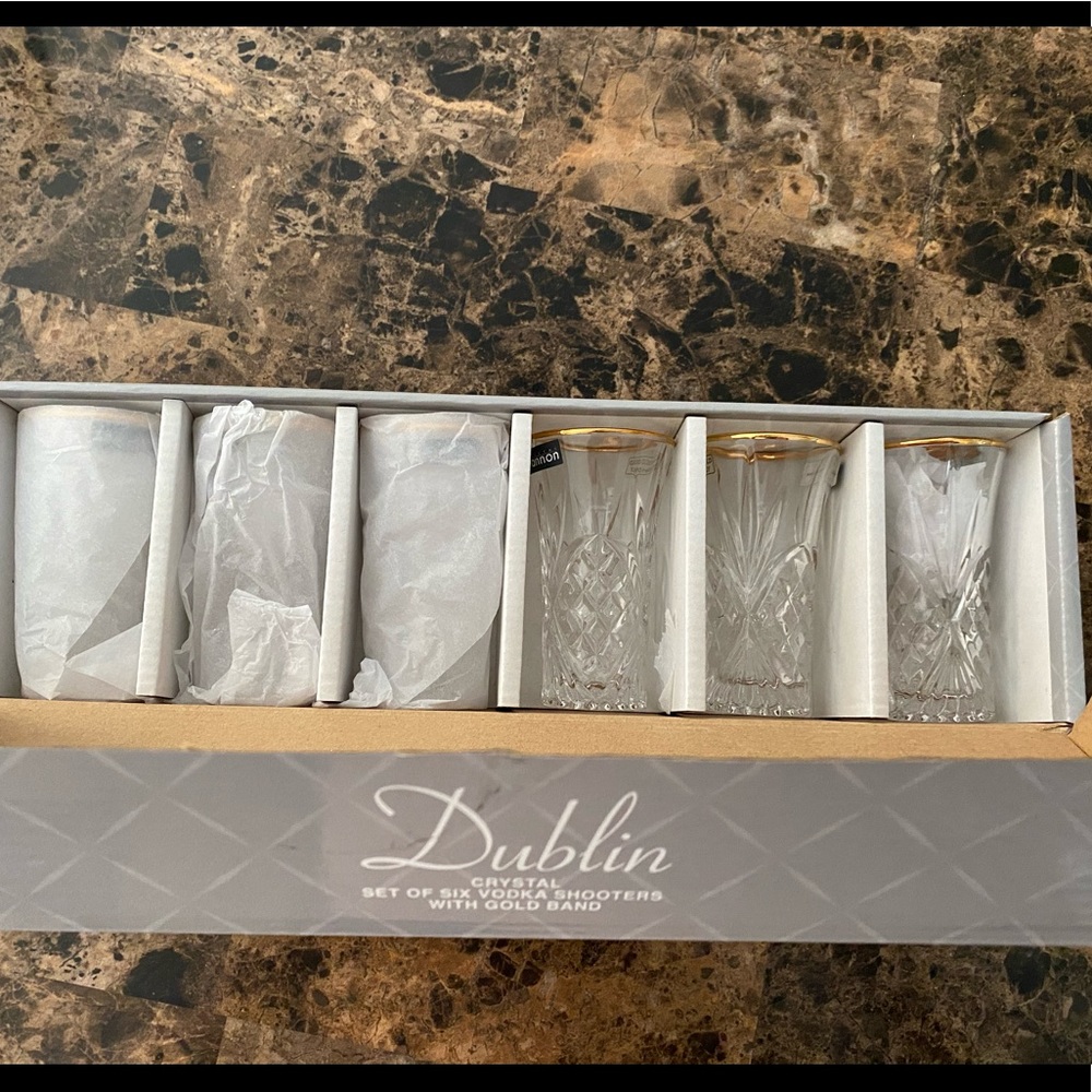 Dublin Gold Lined Elegant Shot Glasses